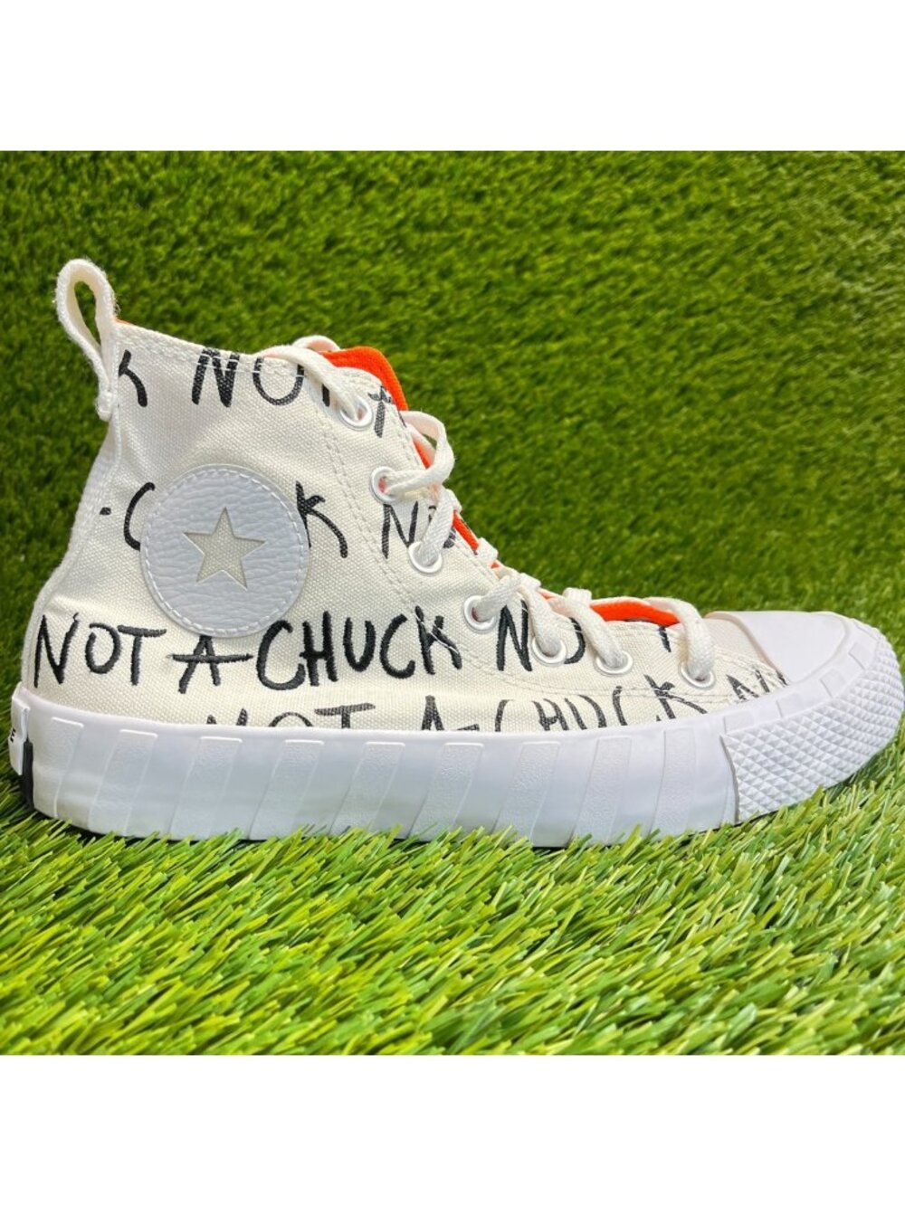 Converse UNT1TL3D Hi Not a Chuck‎ Boys Size 6Y White Athletic Shoes Sneakers